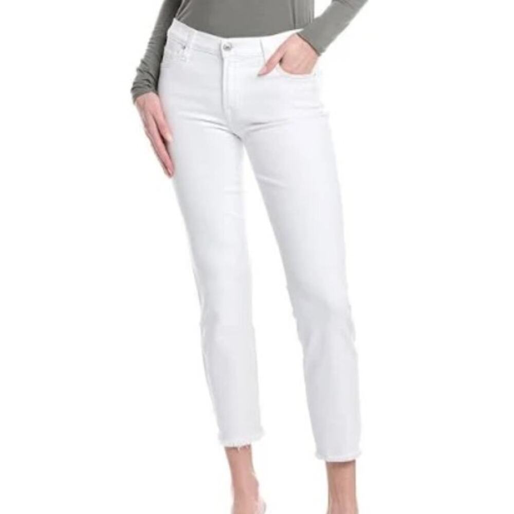Women's 7 For All Mankind Roxanne Ankle Slim Cigarette Jeans, White, Size 26